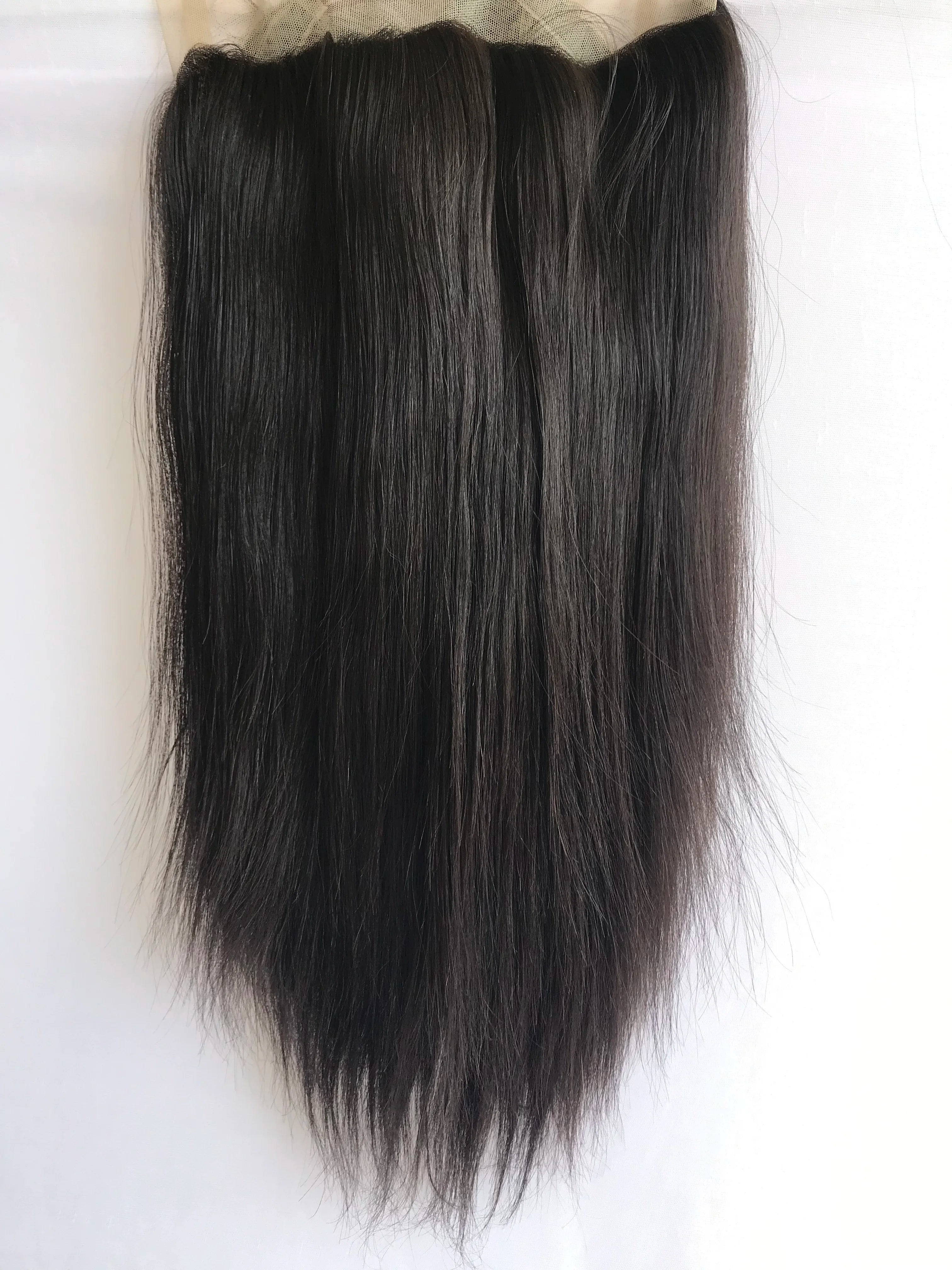 100% Exported Raw Unprocessed 18-Inch Natural Straight Full Cuticle Aligned Indian Temple Virgin Hair One Donor Human Hair Wigs
