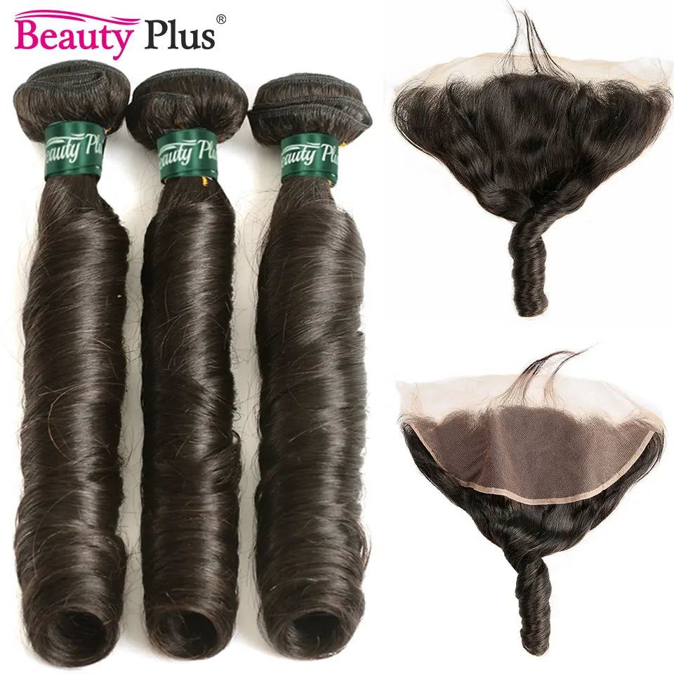 10-28 Inch Bouncy Hair Romance Curly Frontal With Bundles Remy Brazilian Egg Curl Human Hair Weave Bundles With 4x4 Lace Closure