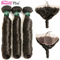 10-28 Inch Bouncy Hair Romance Curly Frontal With Bundles Remy Brazilian Egg Curl Human Hair Weave Bundles With 4x4 Lace Closure