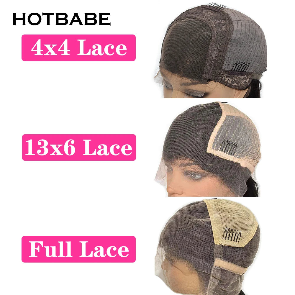 Full Lace Human Hair Wigs Kinky Straight 13x6 HD Lace Front Wigs For Women Brazilian Lace Frontal Wig Pre Plucked Lace Wig