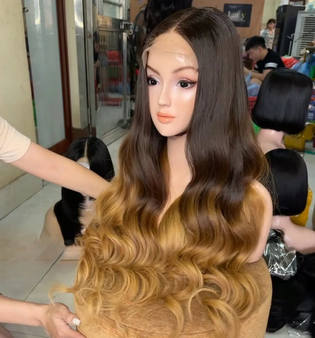 100% Vietnamese Human Hair Real Human Hair Super Double Drawn Way Color Wigs With Wholesale Price