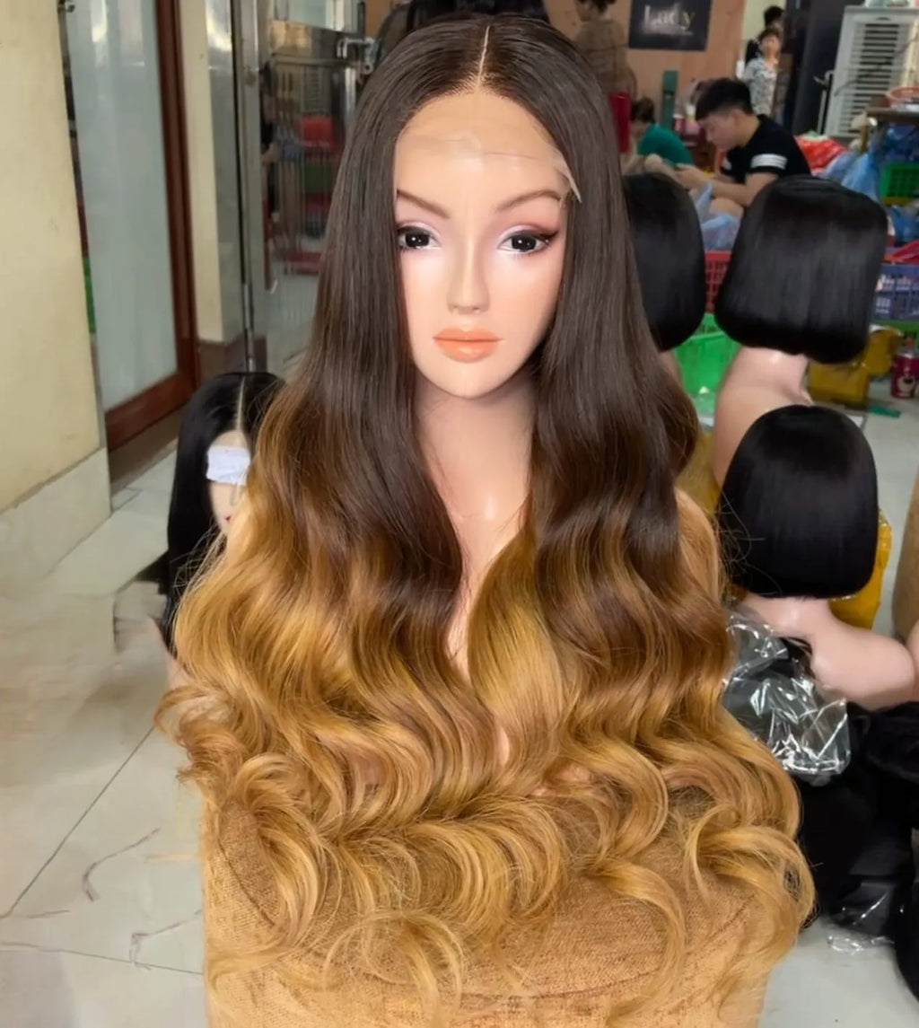 100% Vietnamese Human Hair Real Human Hair Super Double Drawn Way Color Wigs With Wholesale Price