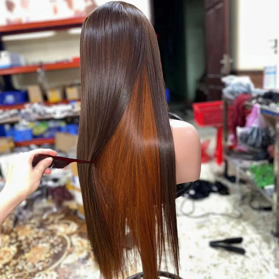 Wholesale Raw Virgin Vietnamese Human Hair Bone Straight Mix Light Brown Color From 8-40inch Wigs for Black Woman