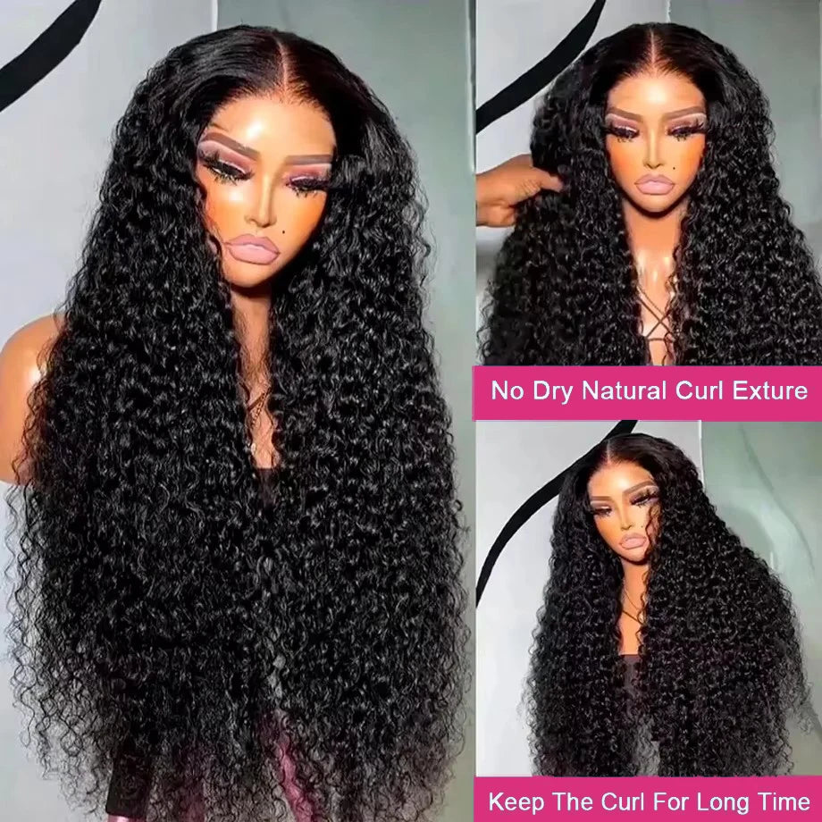 Kinky Curly Wigs 13x6 HD Lace Frontal Wig Glueless Human Hair 4C Afro Curly Lace Front Human Hair Wigs 7x5 HD Lace Closure Wigs
