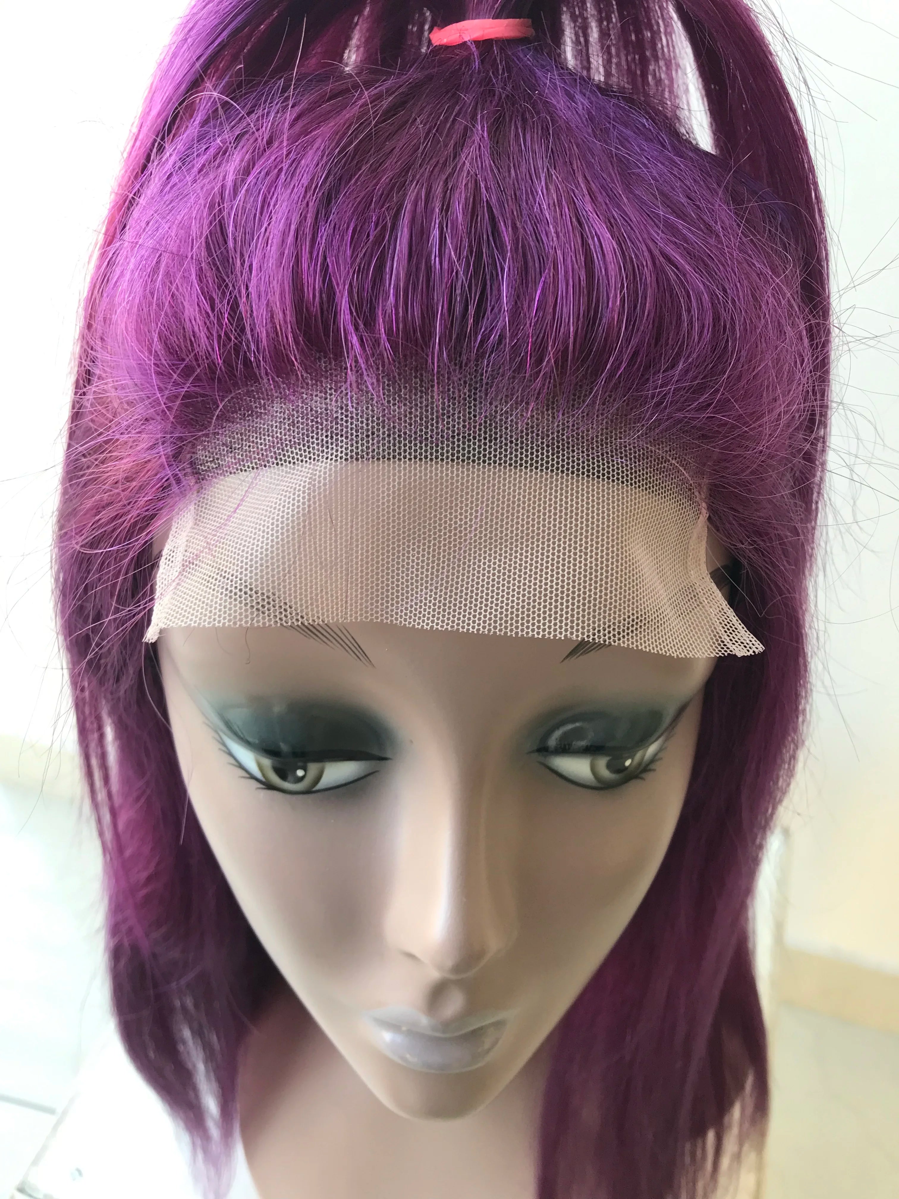 Top Selling Product Cuticle Aligned Purple Colour 4x4 Closure Remy Virgin Straights Human Hair Extensions Wigs Vendors Suppliers