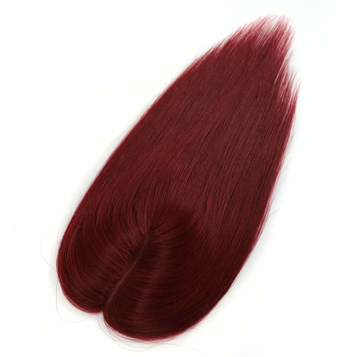 TUW22 Cherry Red Hair PU Topper Women's Hair Pieces for Thinning Hair Human Hair Piece for Hair Loss People Human Hair Toppers
