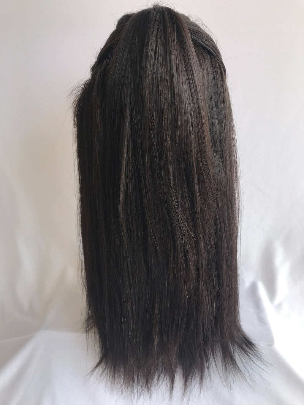 100% Exported Raw Unprocessed 18-Inch Natural Straight Full Cuticle Aligned Indian Temple Virgin Hair One Donor Human Hair Wigs