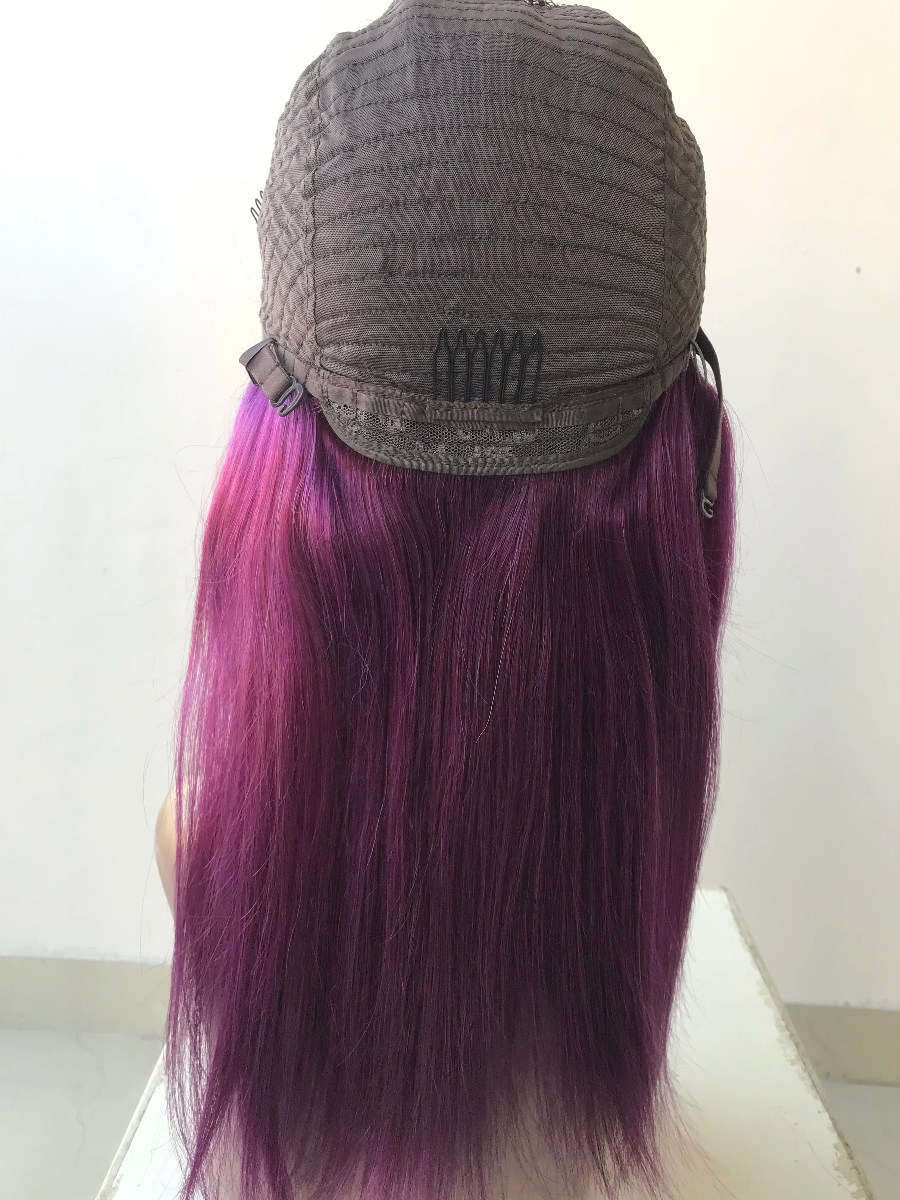 Top Selling Product Cuticle Aligned Purple Colour 4x4 Closure Remy Virgin Straights Human Hair Extensions Wigs Vendors Suppliers