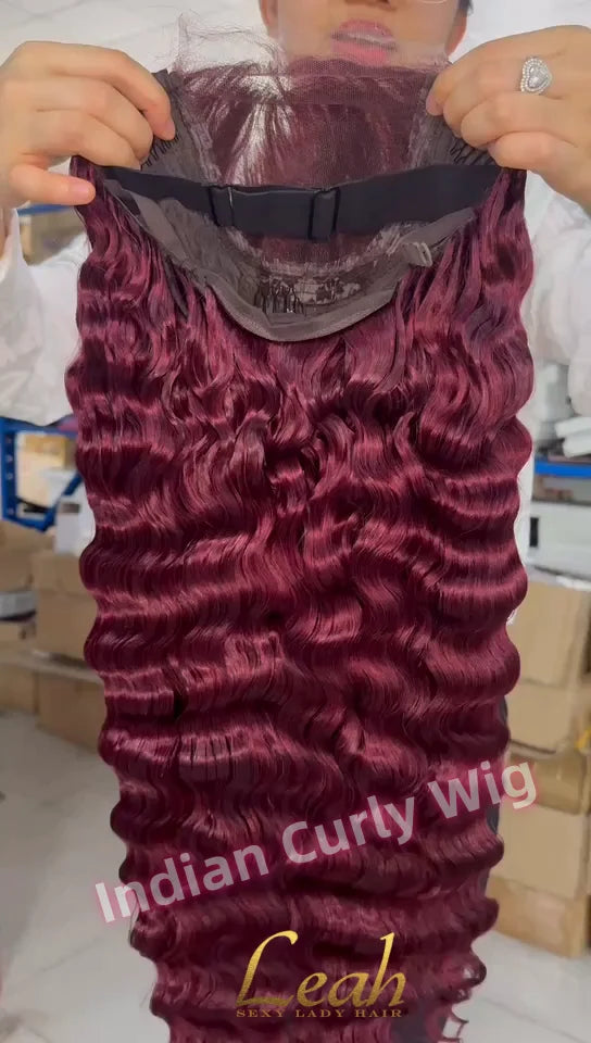 Ready to Ship Premium Quality Natural Black Silky Raw Hair Cuticles Aligned HD Lace Indian Curly Wave Curl Wigs