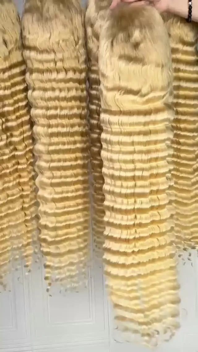 Top 613 Blonde 180% Density Raw Virgin Cambodian Indian 13X4 613 Blonde Body Wave Transparent Lace Frontal Human Hair Wigs