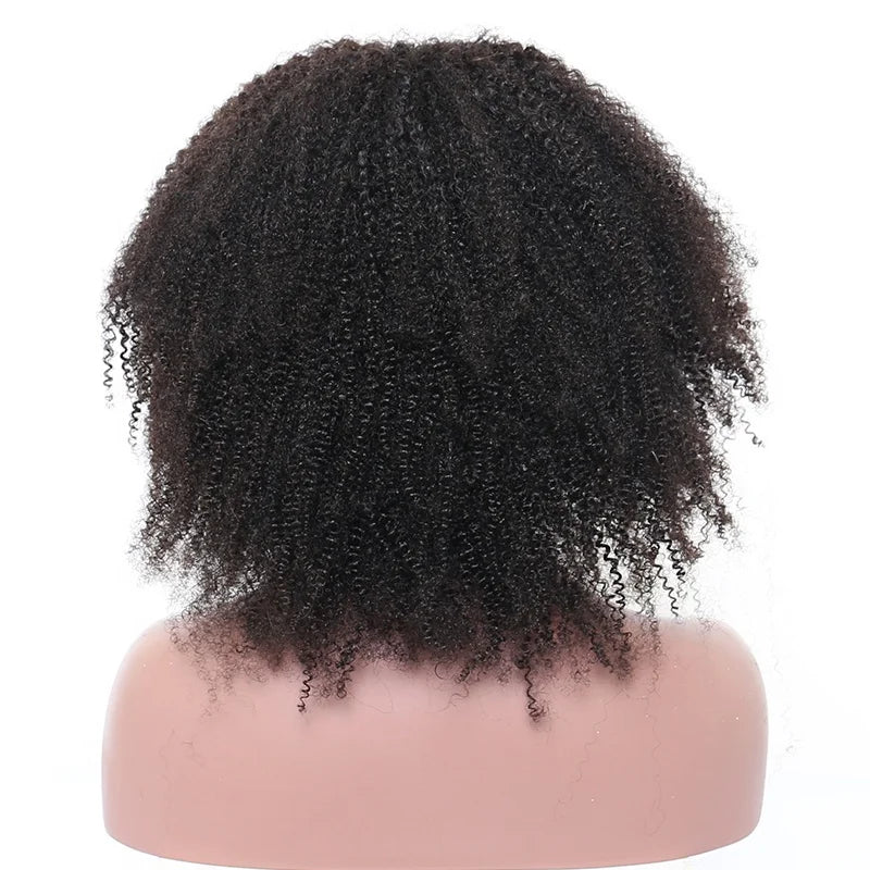 100% Real Human Hair Girls Short Hairstyle Afro Women Swiss Full Lace Wigs 180% Density Kinky Curly Wigs With Custom Package