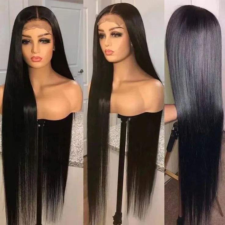 32 34 36 38 40 Inch Human Hair HD Transparent Lace Front Wigs for Black Women Straight Virgin Raw Indian Hair Lace Frontal Wigs