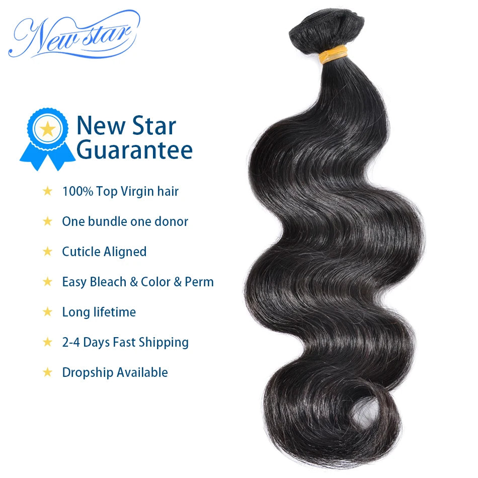Invisible HD 5x5 Lace Closure With 10A Bundles Brazilian Body Wave Raw Virgin Hair New Star Thick Human Hair Weave And Closure