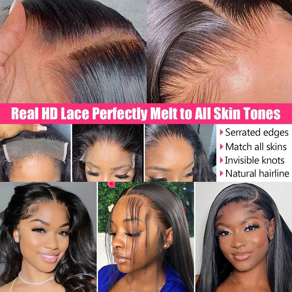 32 40 Inch Human Hair HD Lace Wig Straight Brazilian Virgin Hair Wigs Lace Front Human Hair Cheap Lace Frontal Wig Vendor