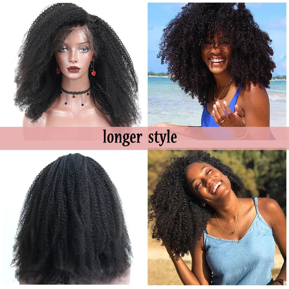 100% Real Human Hair Girls Short Hairstyle Afro Women Swiss Full Lace Wigs 180% Density Kinky Curly Wigs With Custom Package