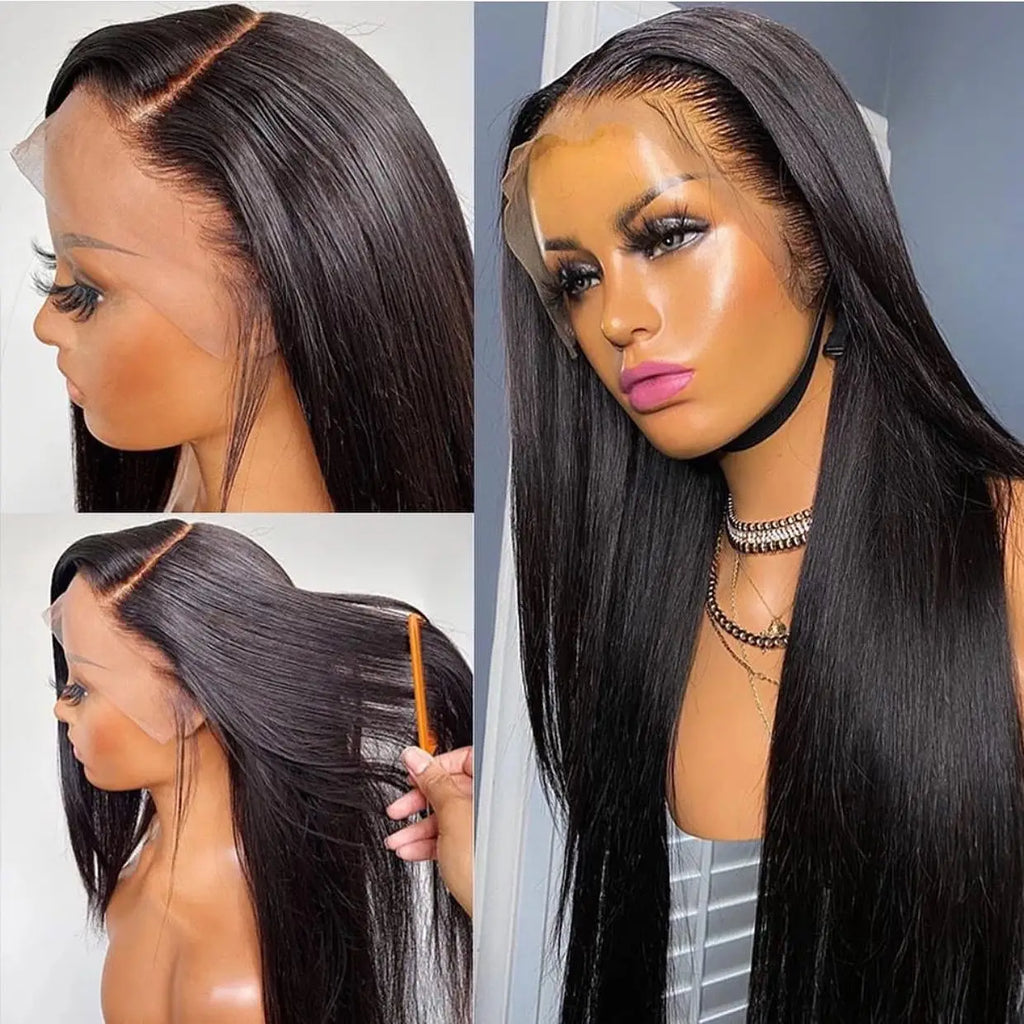 32 40 Inch Human Hair HD Lace Wig Straight Brazilian Virgin Hair Wigs Lace Front Human Hair Cheap Lace Frontal Wig Vendor