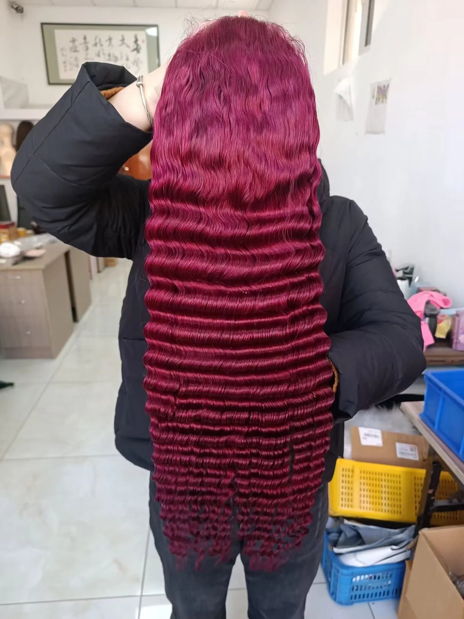 Hot Selling Deep Wave 13x4 Lace Front Human Hair Wigs 26 Inch Drop Shipping 99j Deep Wave Frontal Wig Burgundy Deep Wave Wig