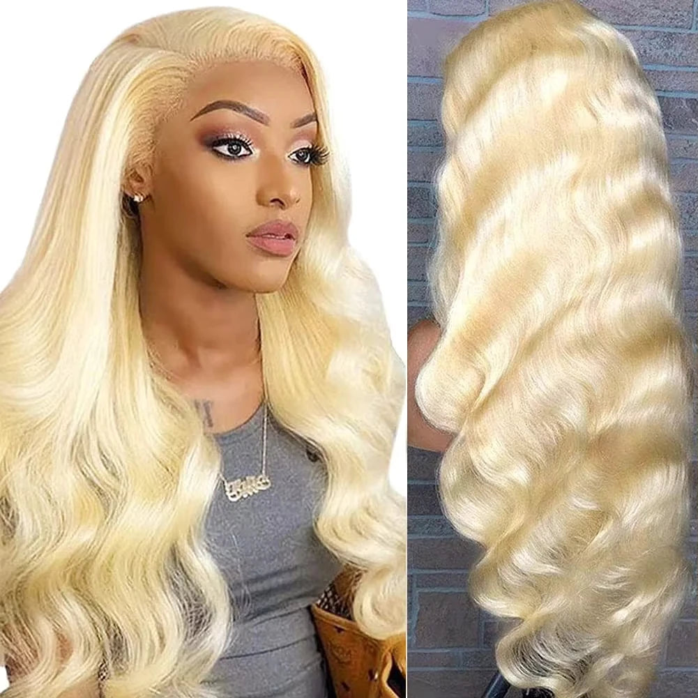 Top 613 Blonde 180% Density Raw Virgin Cambodian Indian 13X4 613 Blonde Body Wave Transparent Lace Frontal Human Hair Wigs