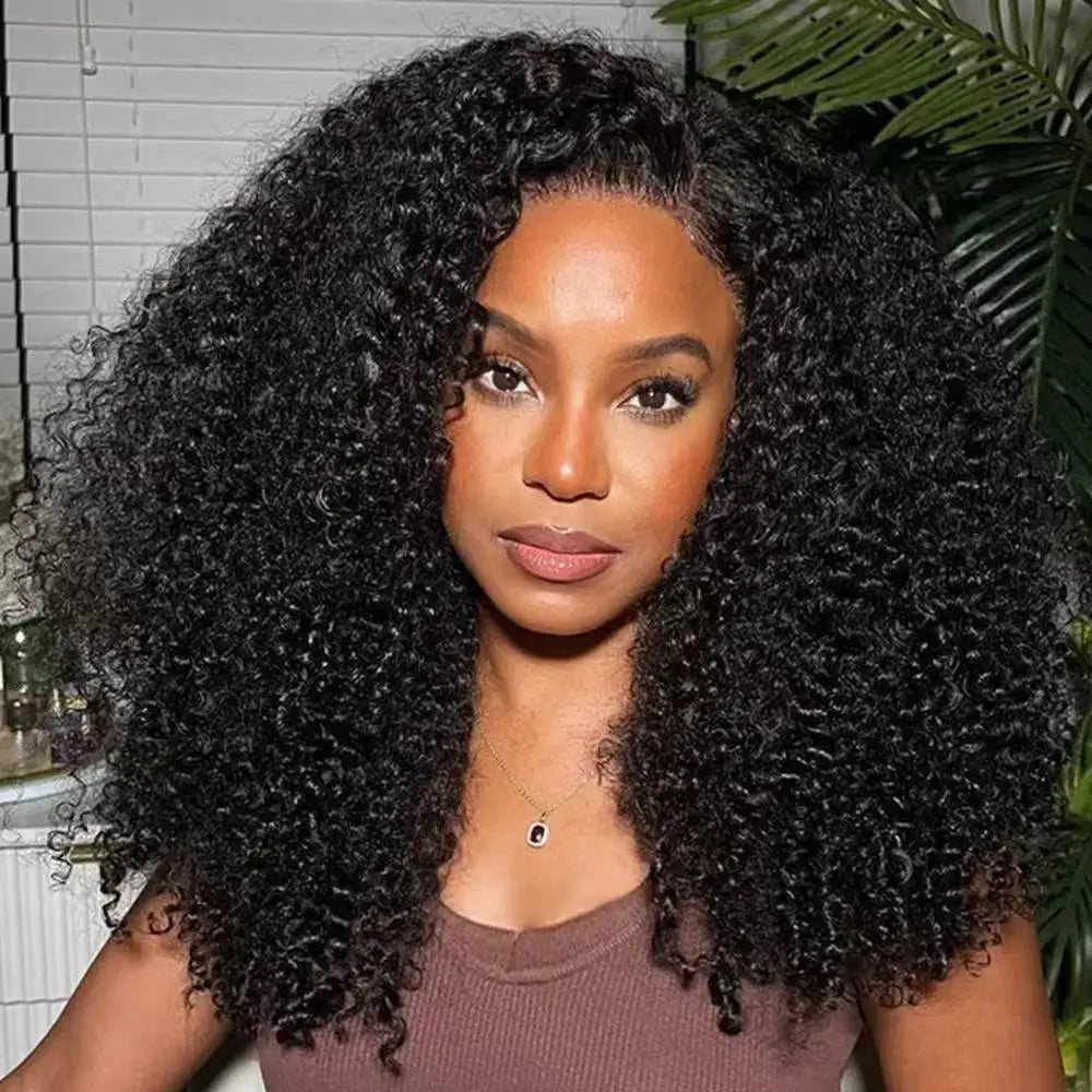 Afro Kinky Curly Wig Kinky Straight Wig Burmese Curly Wig Wholesale Human Hair Wig Pixie Wigs 13x6  Wig Glueless Lace Front Wigs