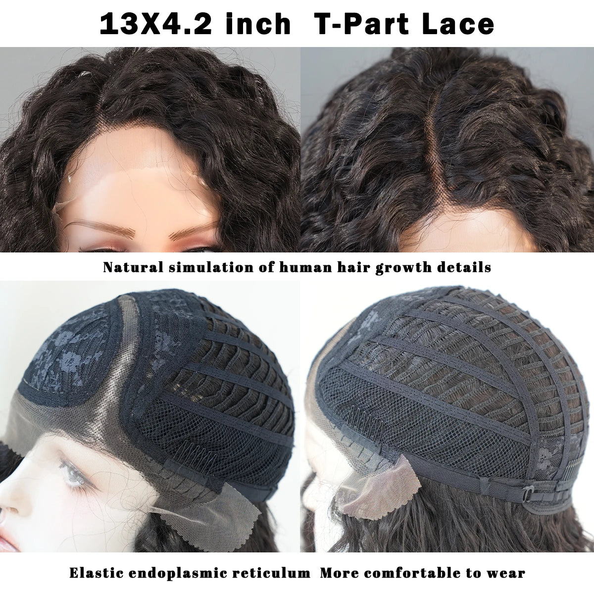 Deep Wave Lace Front Wigs Synthetic Hair for Women Curly Glueless Hair Wigs Pre Plucked with Baby Hair Natural Hairline 150% 26"