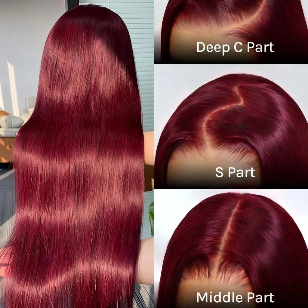 XBL Burgundy Colored Human Hair Lace Front Wig 99J 13x4 Red Wholesale Virgin Cuticle Aligned Remy Brazilian HD Lace Wigs