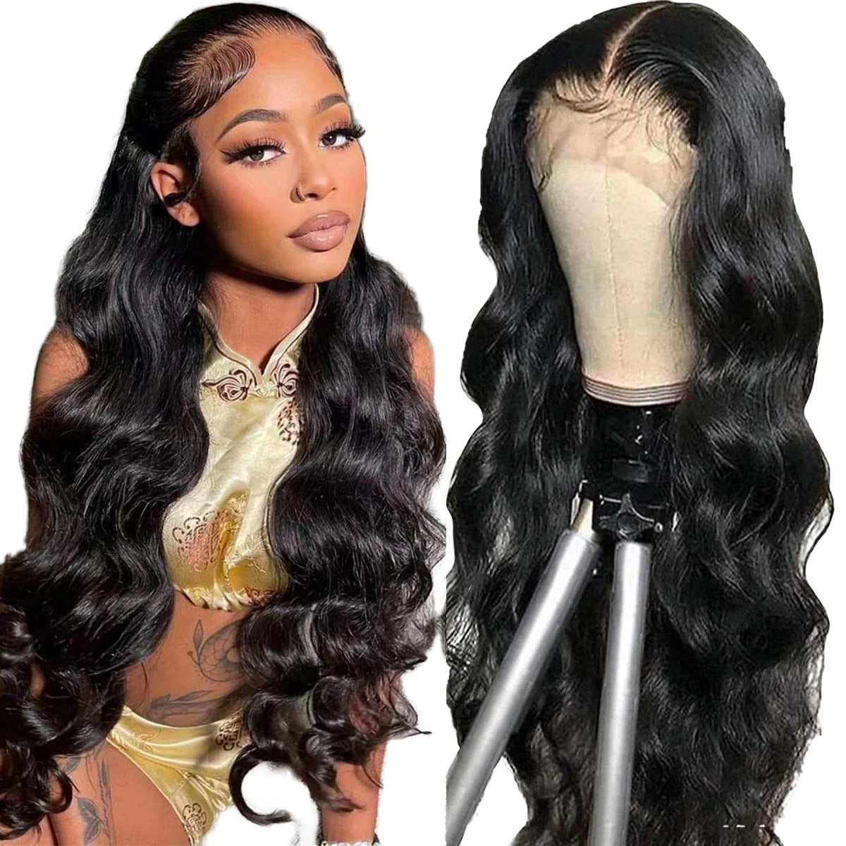 Special Sale 24 Inch Virgin Brazilian Human Hair Wigs Natural Black Transparent HD for Lace Front Body Wave Double Drawn Hair