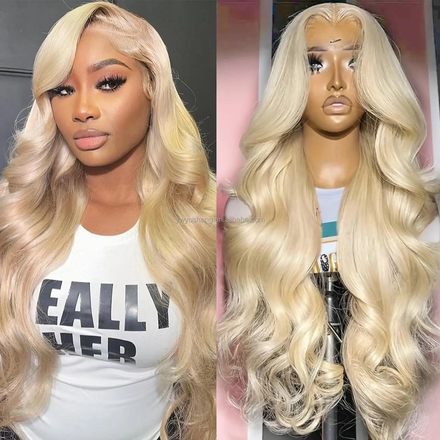 Body Wave Burgundy Ombre 13X4 Front Lace Red Black Blonde Highlight Natural Synthetic Fiber High Temperature Glueless Hair Wigs