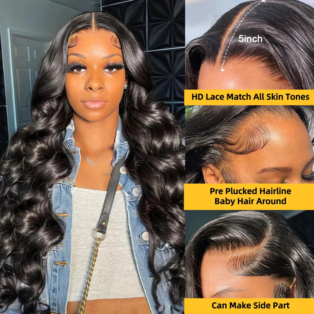 XBL 5x5 HD Lace Closure Wear and Go Glueless Vietnamese Super Double Drawn Human Hair Wigs Ready to Ship