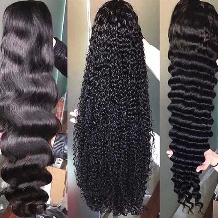 Mongolian Afro Kinky Curly Wig 400% High Density Virgin Cuticle Aligned Hair Lace Frontal Closure Wigs
