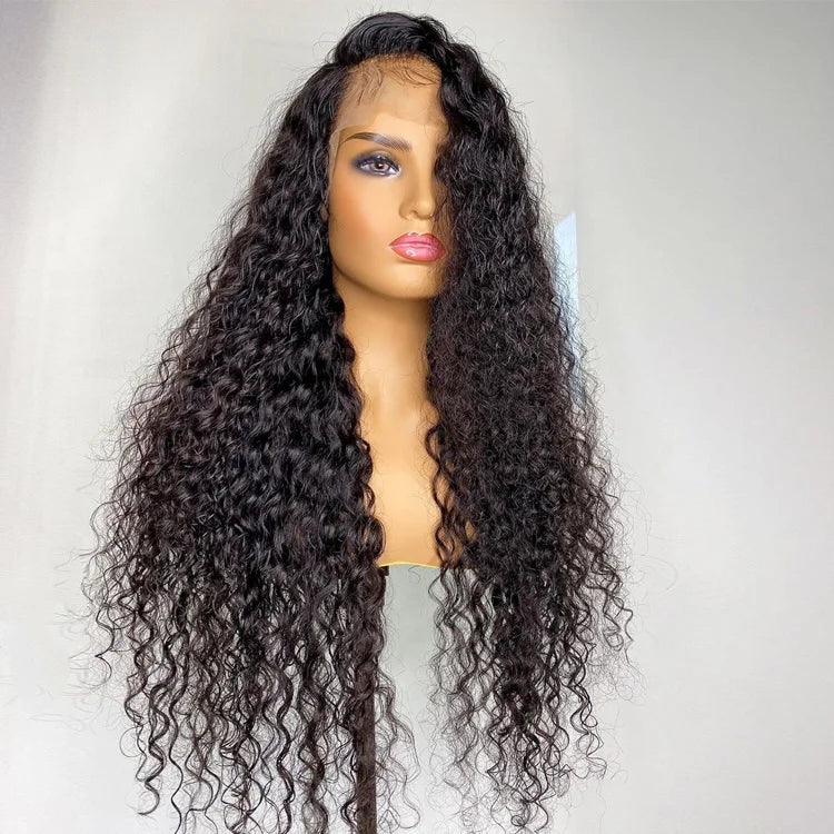 Mongolian Afro Kinky Curly Wig 400% High Density Virgin Cuticle Aligned Hair Lace Frontal Closure Wigs