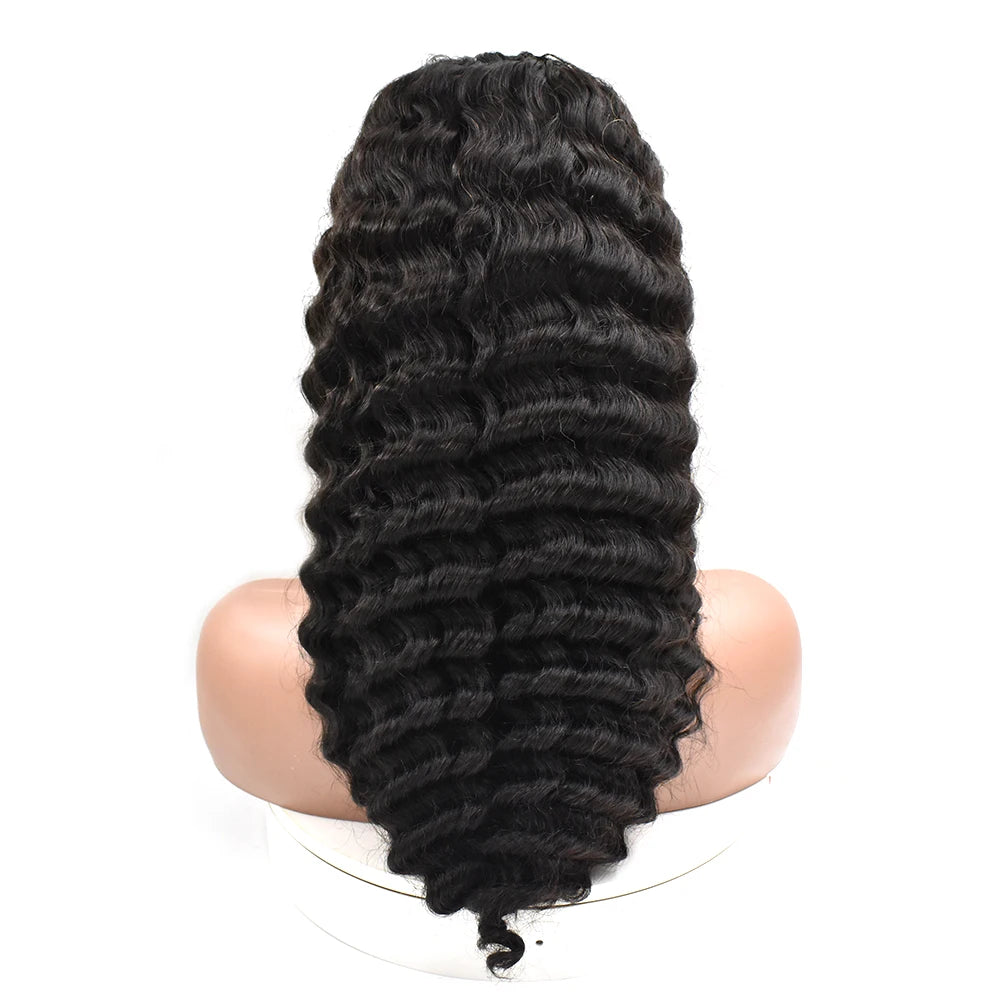 Top Sales Full Lace Frontal Wig Transparent Lace 13*4 Deep Wave Human Hair Wigs Ready to Ship Can by Bleached