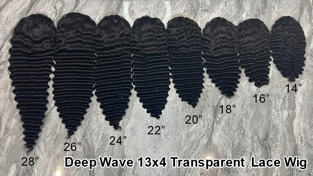 Top Sales Full Lace Frontal Wig Transparent Lace 13*4 Deep Wave Human Hair Wigs Ready to Ship Can by Bleached