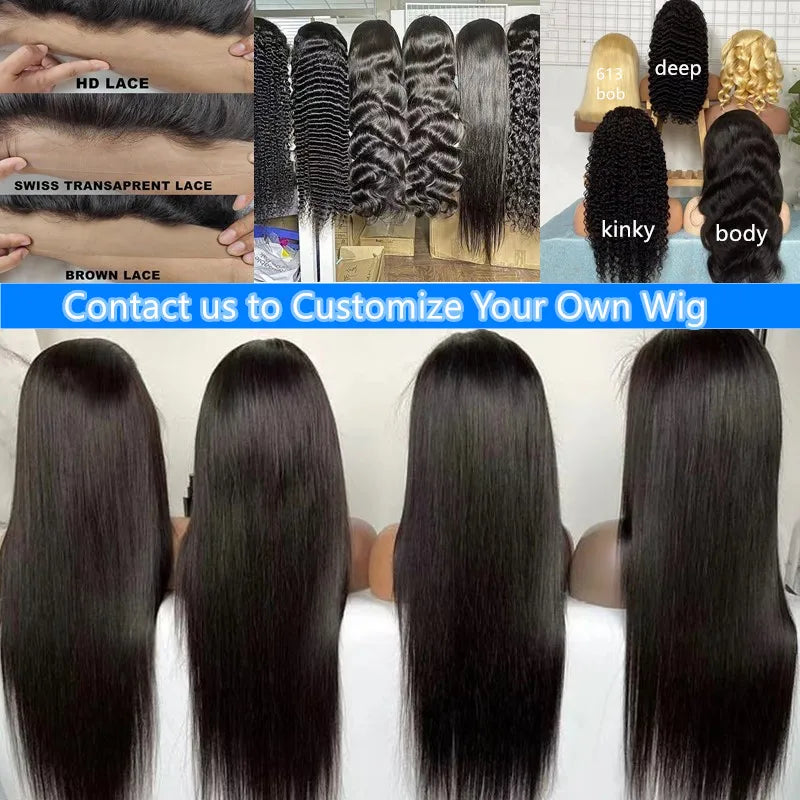 32 34 36 38 40 Inch Human Hair HD Transparent Lace Front Wigs for Black Women Straight Virgin Raw Indian Hair Lace Frontal Wigs