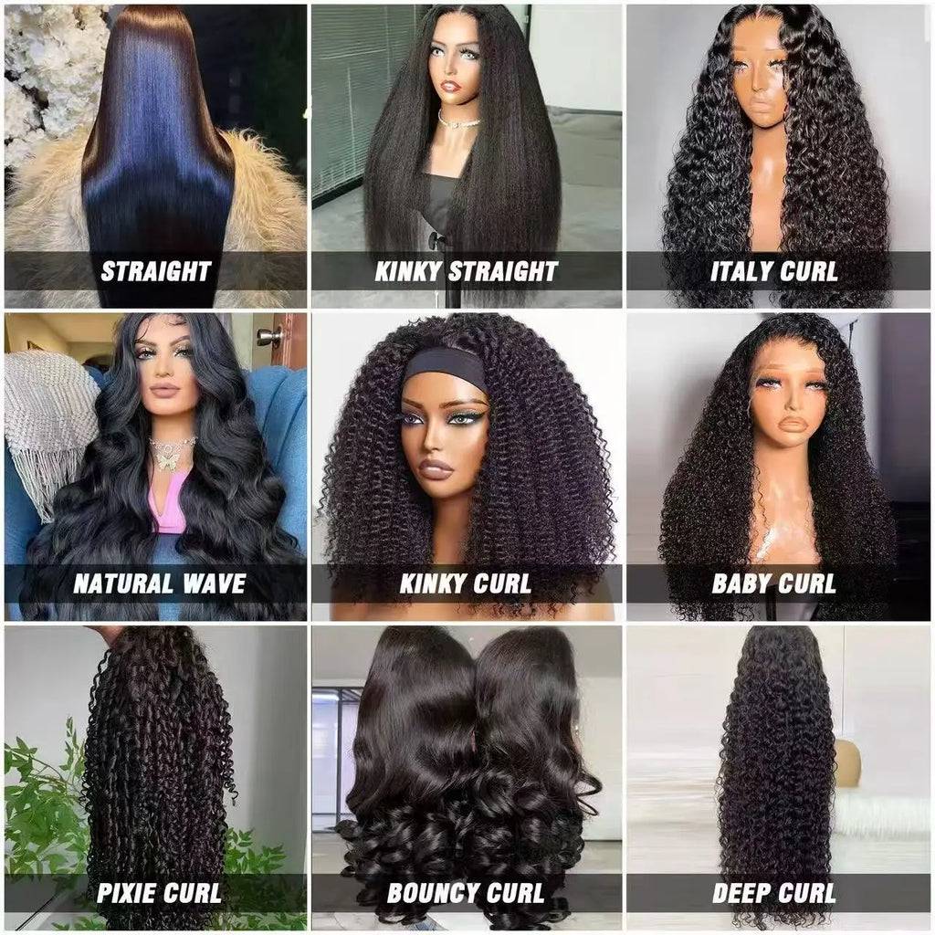Afro Kinky Curly Wig Kinky Straight Wig Burmese Curly Wig Wholesale Human Hair Wig Pixie Wigs 13x6  Wig Glueless Lace Front Wigs