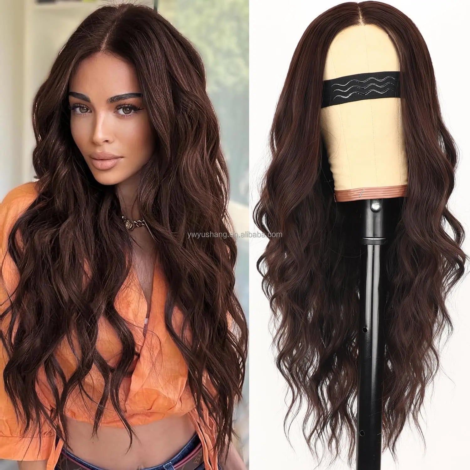 Body Wave Burgundy Ombre 13X4 Front Lace Red Black Blonde Highlight Natural Synthetic Fiber High Temperature Glueless Hair Wigs