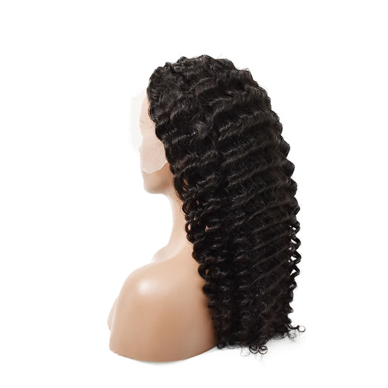 Top Sales Full Lace Frontal Wig Transparent Lace 13*4 Deep Wave Human Hair Wigs Ready to Ship Can by Bleached