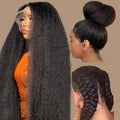 13x6 Kinky Straight HD Lace Front Human Hair Wigs Yaki Straight 360 Full Lace Frontal Wigs For Women Pre Plucked 300 Density