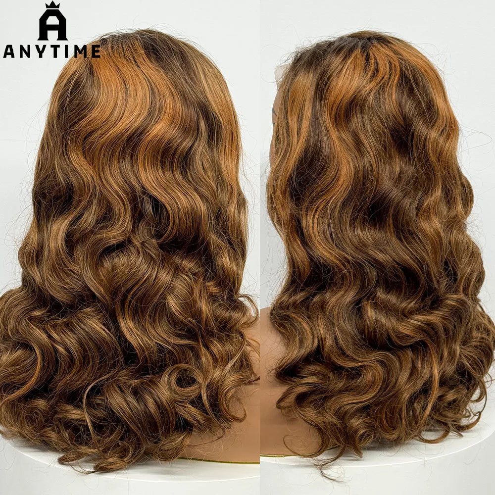 Loose Wave Double Drawn 330% Density 5x5 Lace Closure Human Hair Wigs Body Wave 20inch Transparent Lace Wigs For Black Women