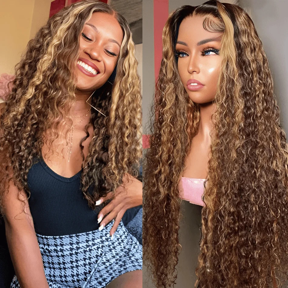 30/36 inch 13x4 Hd Frontal Wig Human Hair Ombro Highlight Deep Wave Piano 13x6 Lace Front Remy 100% Human Hair Wigs 4x4 Closure
