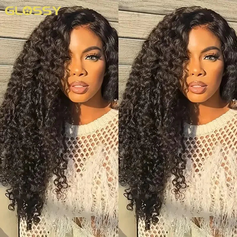 300% Density Burmese Curly Human Hair Wigs For Women Brazilian No Glue Kinky Culry 3 IN 1 Half Wig 100% Human Hair Wigs On Sale