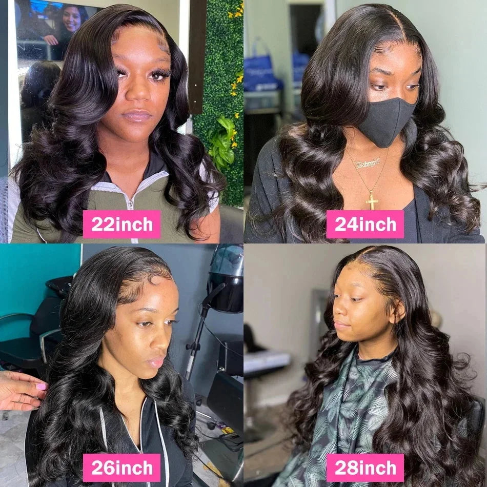 Body Wave 13x6 HD Transparent Lace Front Human Hair Wigs For Black Women 30 40 Inch 13x4 360 Full Lace Frontal Wigs Pre Plucked