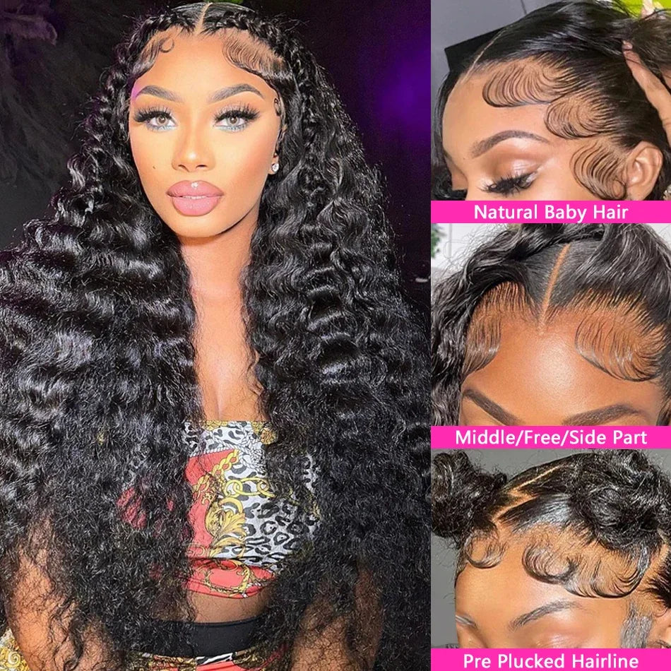 Loose Deep Wave Frontal Wig Human Hair 13x6 HD Lace Brazilian Curly Natural Wave 13x4 Lace Front Human Hair Wigs on Sale