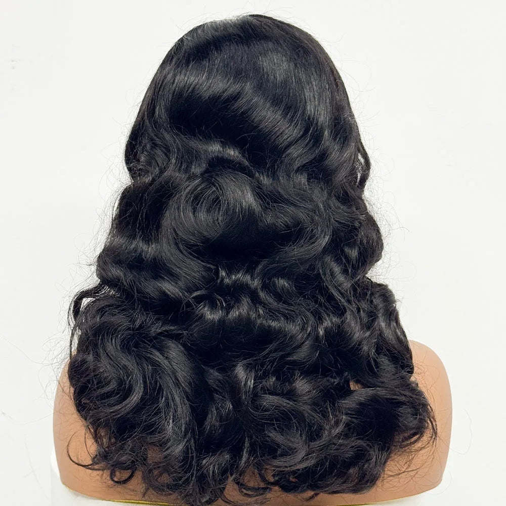 Loose Wave Double Drawn 330% Density 5x5 Lace Closure Human Hair Wigs Body Wave 20inch Transparent Lace Wigs For Black Women