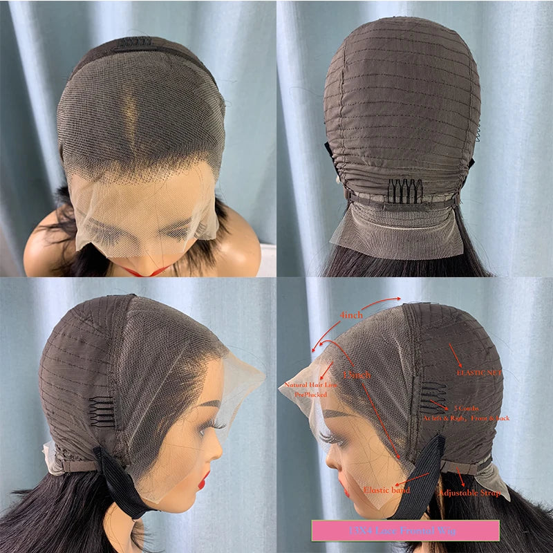 Highlight Colored Green Yellow and Blue Pink Front Wigs Human Hair For Women Body Wave 13x4 Transparent lace Frontal human hair