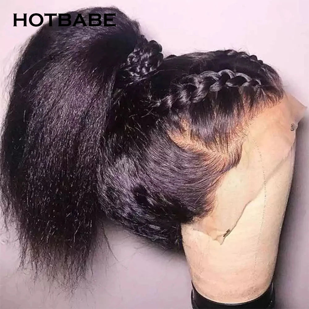 Full Lace Human Hair Wigs Kinky Straight 13x6 HD Lace Front Wigs For Women Brazilian Lace Frontal Wig Pre Plucked Lace Wig