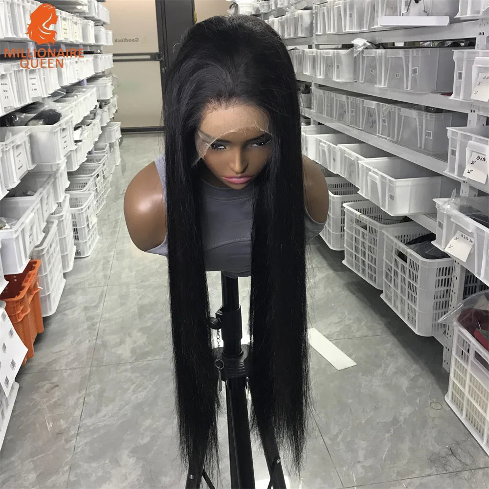 Glueless Wigs 350% 13x6 Real HD Lace Frontal Human Hair Wigs Natural Color Remy Human Hair 13x4 Lace Wigs Millionaire Queen