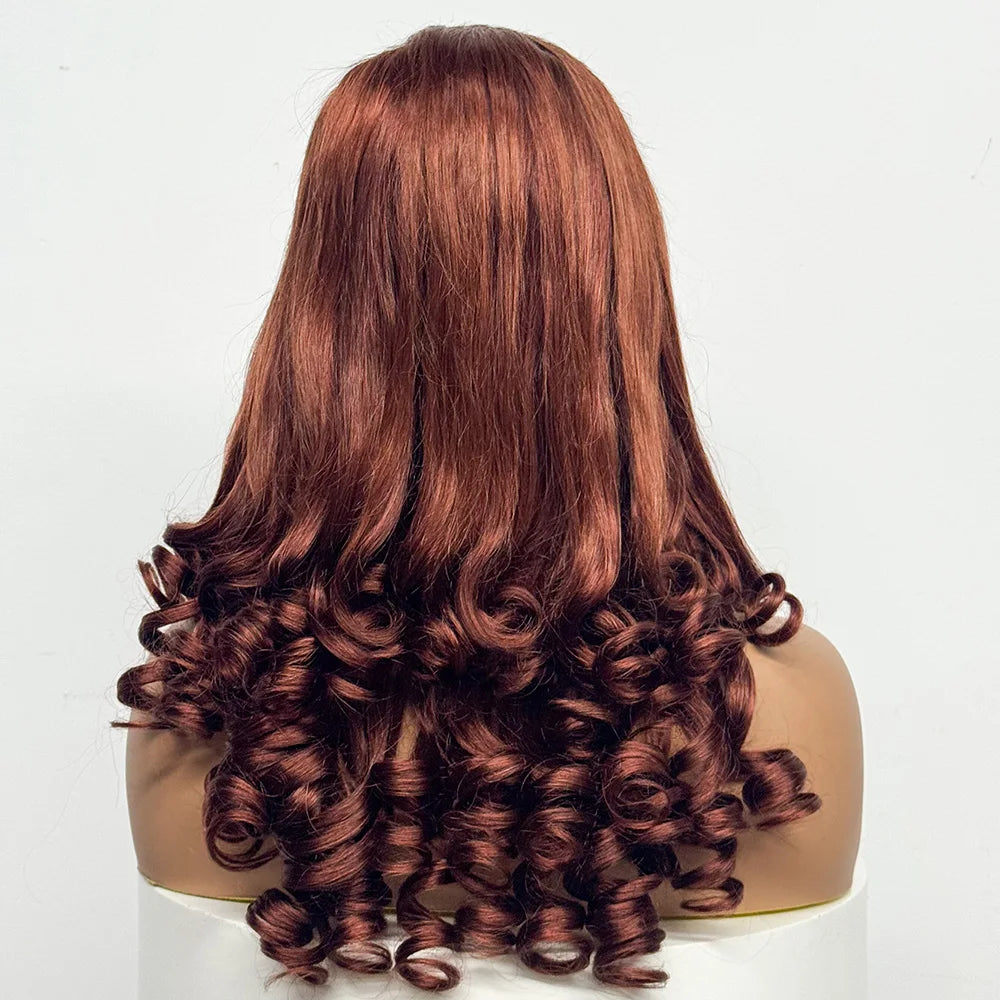 300% Density Glueless Wig 5X5 Transparent Lace Frontal Closure Wig Spiral Curl Side Part Human Hair Wig Loose Curly Wigs 22Inch