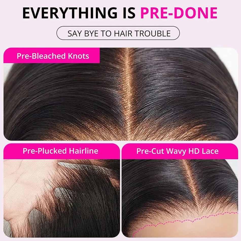 Tinashe Layered Cut Loose Body Wave 6×5 HD Lace Wig Double Drawn Pre Bleached Wear&Go Glueless Lace Closure Human Hair Wigs