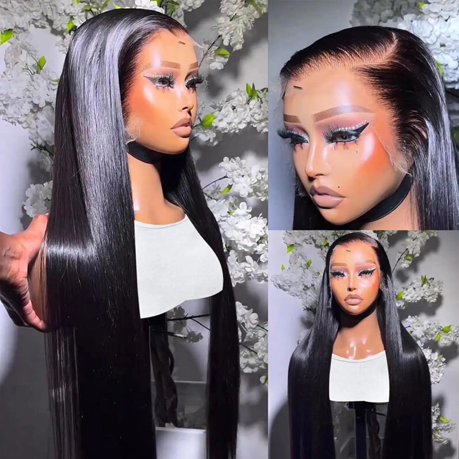 Lemoda 13x6 Full Lace Frontal Wig 200% Density Straight Lace Front Wigs Human Hair HD Transparent Lace Glueless Wig Pre Plucked