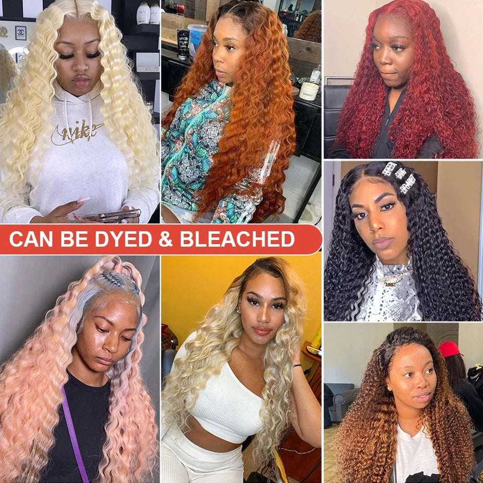 42 Inch Curly wigs Deep Wave Frontal Wig 13x6 Hd Lace Frontal Wig Brazilian Pre Plucked Glueless 13x4 Human Hair Wigs For Women